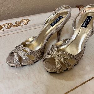 Elegant Gold Strappy Heels